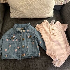 Nicole miller denim jacket and onesie never worn